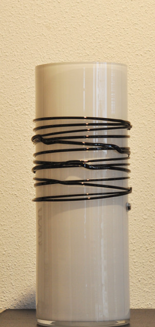 Spiraal, vaas wit-zwart, large